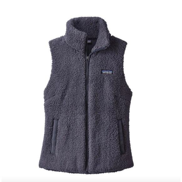 Patagonia Los Gatos Vest Sz M Gray Smolder Blue Fleece Full Zip Pockets - Picture 3 of 7